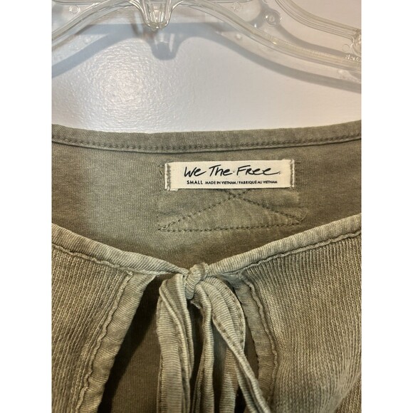 Free People We The Free No Good Alone Tee Willow Green Women's Size Small Crop - Picture 2 of 4